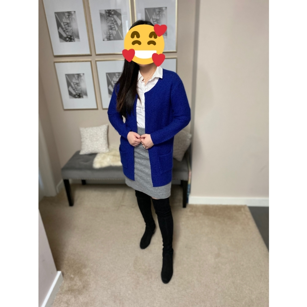 Blue Sweater Cardigan with two Pockets